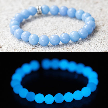 Glow-in-the-Dark Quartz Gemstone Crystal Bracelet