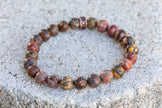 Leopard Jasper Gemstone Crystal Bracelet
