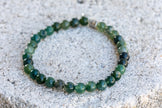 Moss Agate Gemstone Crystal Bracelet