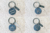 Zodiac | Keychain | Zipper Pull Crystal & Gemstone