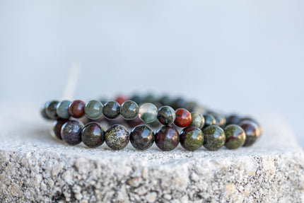 Bloodstone Gemstone Crystal Bracelet