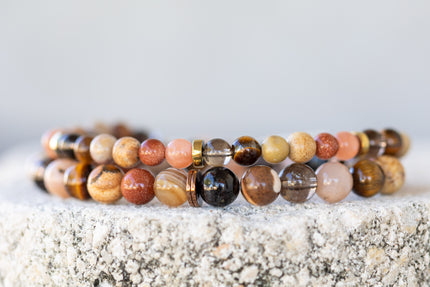 Brown Gemstone Crystal Bracelet
