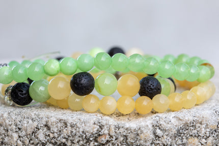 Calcite Yellow, Green Gemstone Crystal Bracelet
