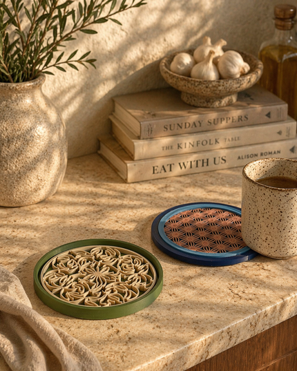 Drink Coasters Set | Leaf Design | Modern Home Decor