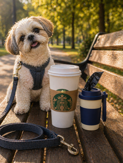 Dog Waste Bag Holder | Stylish Poop Bag Dispenser for Leash | Grenade | Coffee Cup