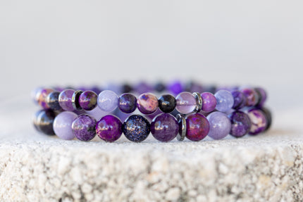 Purple Gemstone Crystal Bracelet