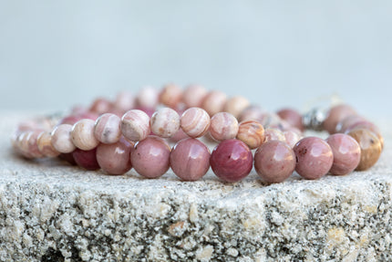 Rhodochrosite Gemstone Crystal Bracelet