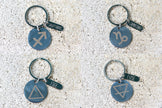 Zodiac | Keychain | Zipper Pull Crystal & Gemstone