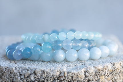 Aquamarine Calm and Communication Gemstone Crystal Bracelet