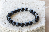 Agate Black Gemstone Crystal Bracelet