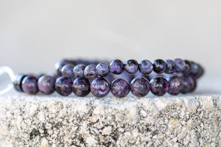 Charoite Lepidolite Gemstone Crystal Bracelet