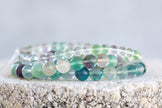 Rainbow | Purple | Blue Fluorite Gemstone Crystal Bracelet