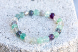Rainbow | Purple | Blue Fluorite Gemstone Crystal Bracelet