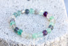 Rainbow | Purple | Blue Fluorite Gemstone Crystal Bracelet