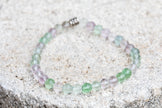 Rainbow | Purple | Blue Fluorite Gemstone Crystal Bracelet