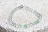 Rainbow | Purple | Blue Fluorite Gemstone Crystal Bracelet