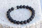 Lava Rock Gemstone Crystal Bracelet