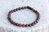 Snowflake and Mahogany Obsidian Gemstone Crystal Bracelet