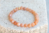 Peach Moonstone Gemstone Crystal Bracelet