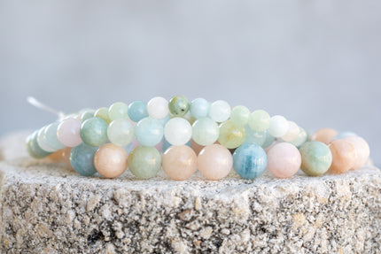 Morganite Beryl Gemstone Crystal Bracelet