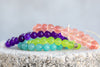 Dyed Colored Quartz Gemstone Crystal Bracelet