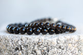 Golden Black Obsidian Protection Mirror Gemstone Crystal Bracelet