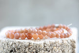 Peach Moonstone Gemstone Crystal Bracelet