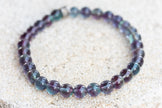 Rainbow | Purple | Blue Fluorite Gemstone Crystal Bracelet