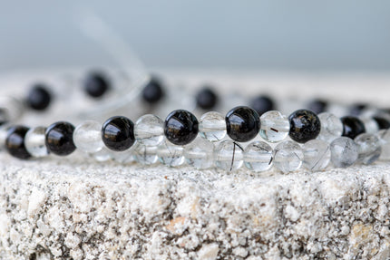 Rutilated Inclusion Tourmaline Quartz Gemstone Crystal Bracelet