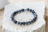 Snowflake and Mahogany Obsidian Gemstone Crystal Bracelet