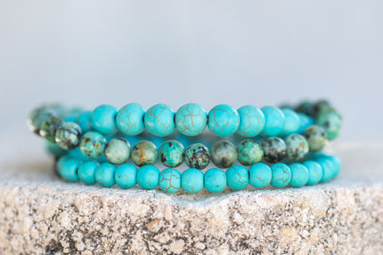 Turquoise Gemstone Crystal Bracelet